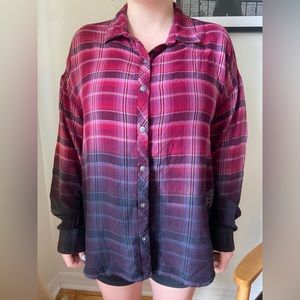 Harley Davidson plaid ombré button down